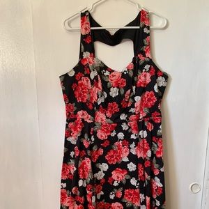 Torrid red/black floral dress